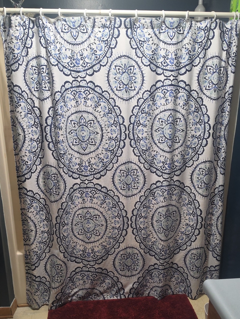 Classic Blue Medallion Shower Curtain - Home Bath